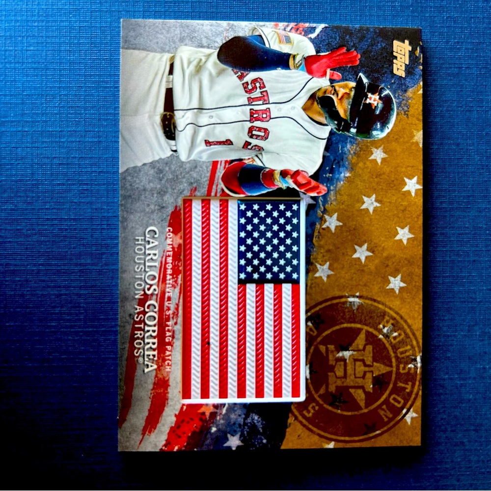 2018 Topps Carlos Correa IDML-CC # 79/99 Gold Independence Day USA flag